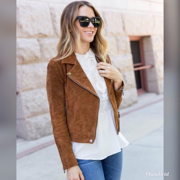 Blank NYC Jackets & Blazers - BlankNYC Suede Moto Jacket in Spice